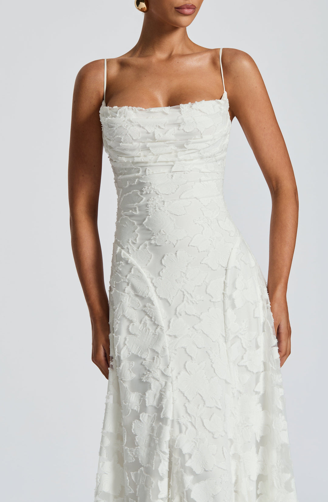 Women's Elegant Floral Lace Spaghetti Strap Evening Gown