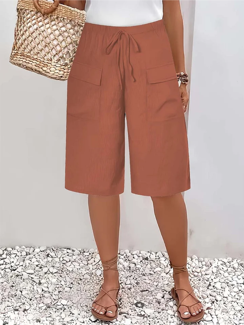 Women's Casual Wide-Leg Bermuda Culottes