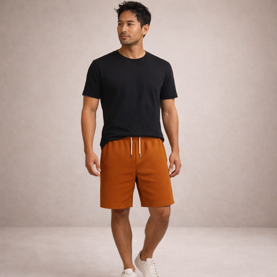 Men's Casual Striped Drawstring Shorts