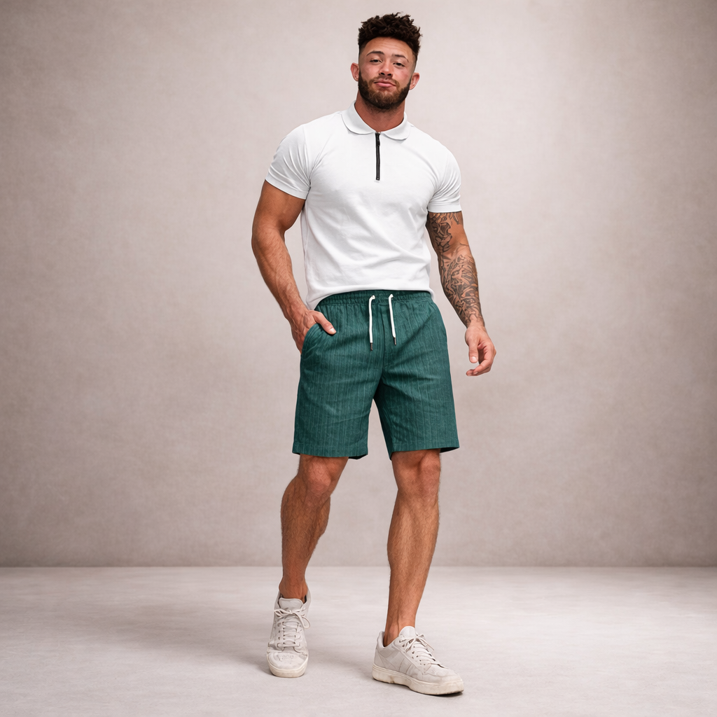 Men's Casual Striped Drawstring Shorts