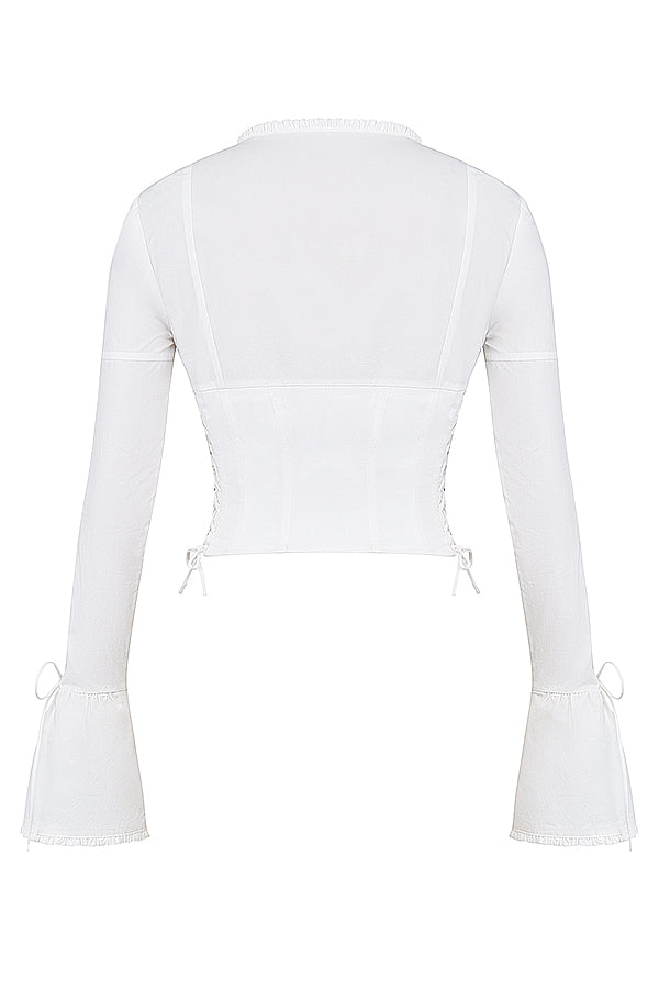Women's Lace-Up Corset Inspired Blouse