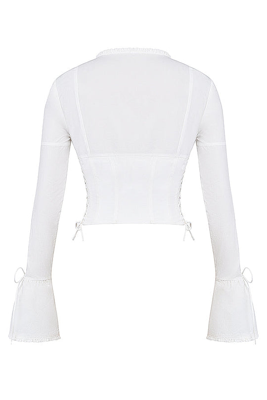 Women's Lace-Up Corset Inspired Blouse