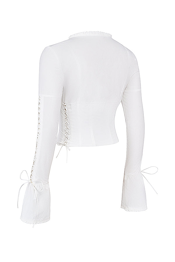 Women's Lace-Up Corset Inspired Blouse