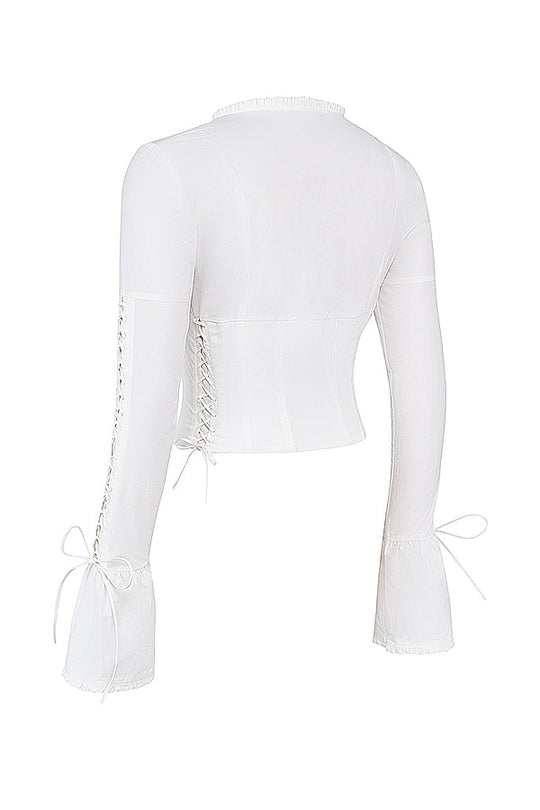 Women's Lace-Up Corset Inspired Blouse