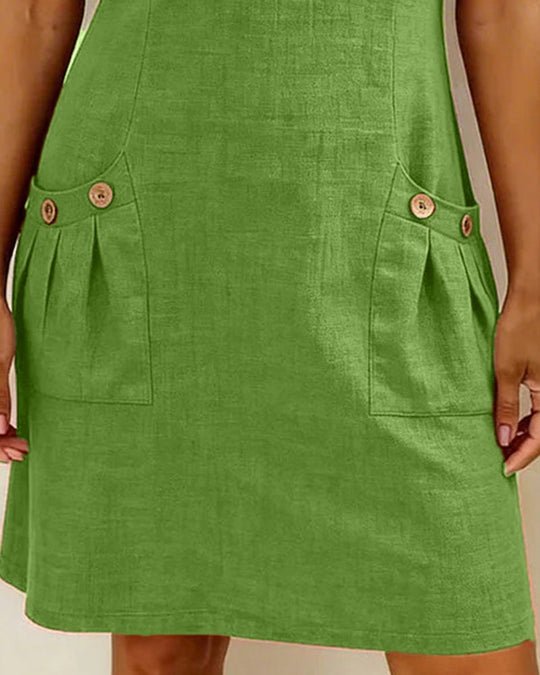 Damen Freizeitkleid mit Reißverschluss und Taschen
