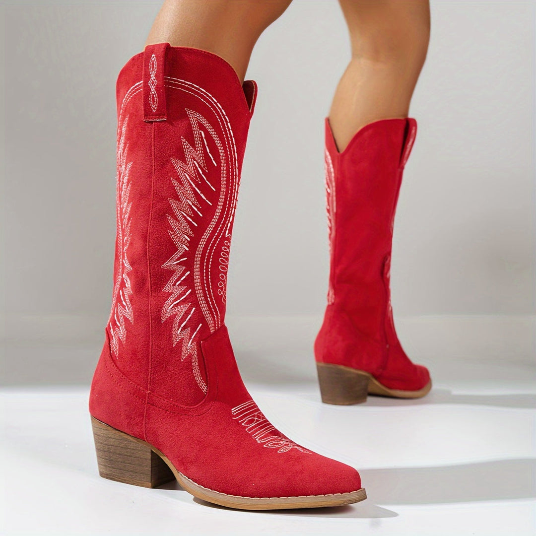 Women's Embroidered Western Knee-High Cowboy Boots