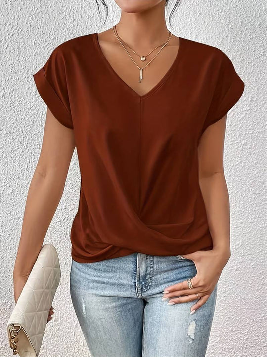 Women's Relaxed V-Neck Everyday Blouse