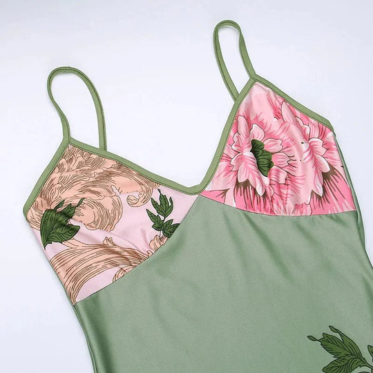 Women's Vintage Blossom Slip Maxi Dress