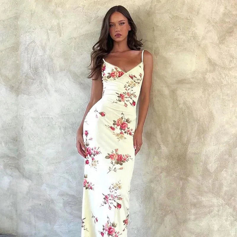 Women's Vintage Blossom Slip Maxi Dress