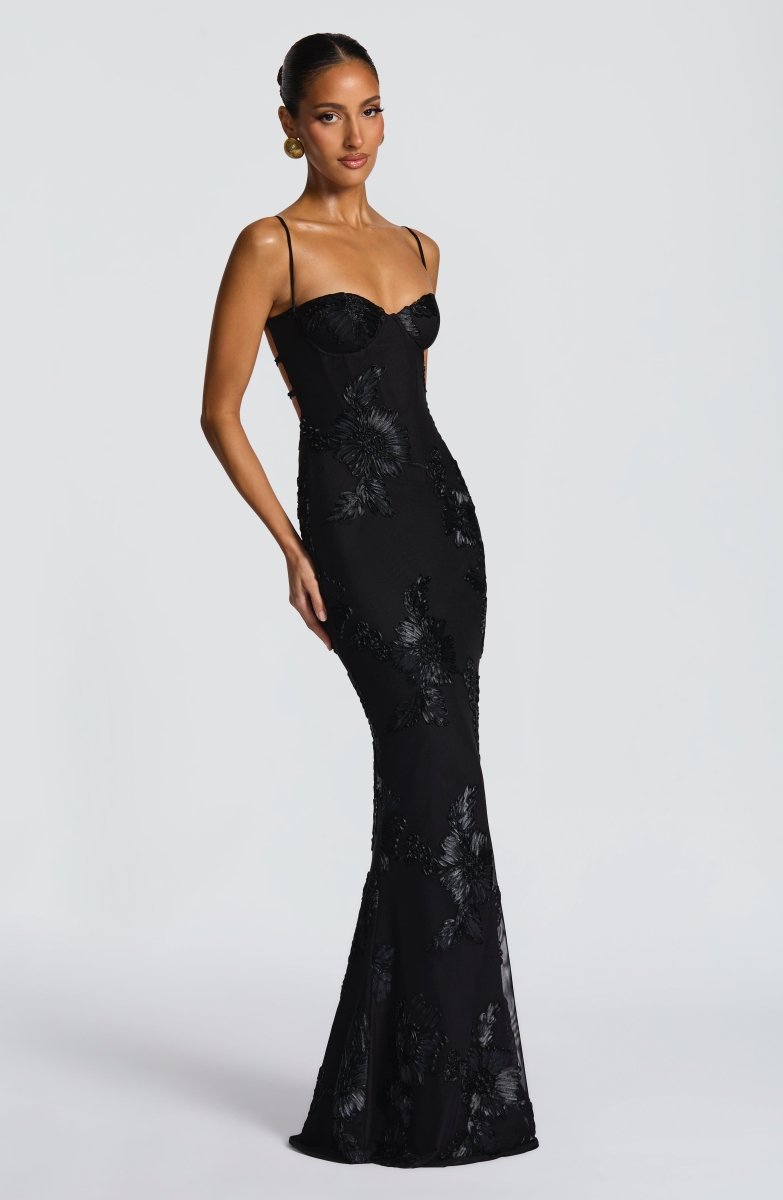 Women's Floral Lace Mermaid Evening Maxi Dress