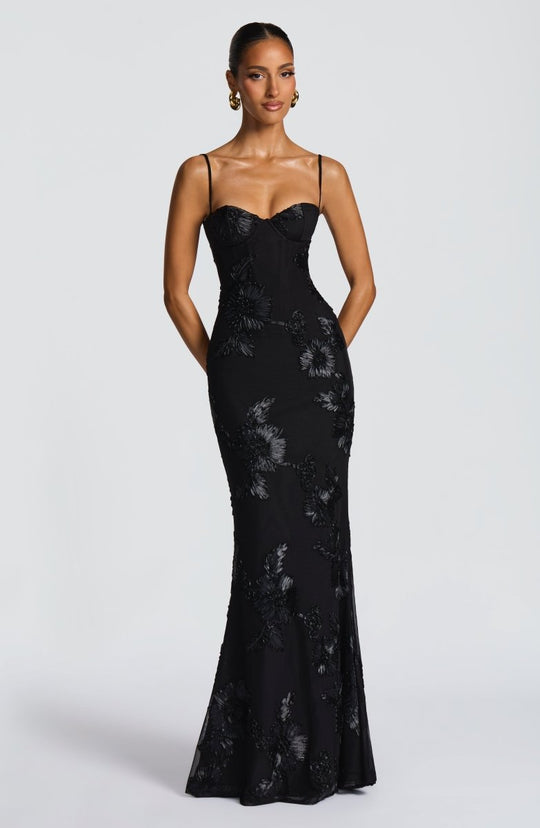 Women's Floral Lace Mermaid Evening Maxi Dress