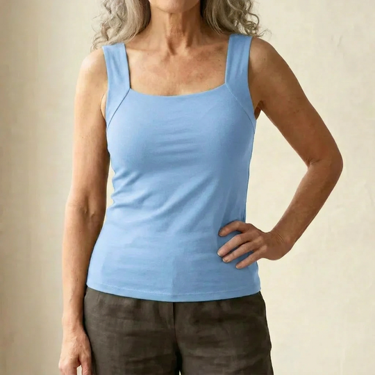 Damen eng anliegendes Tanktop mit quadratischem Ausschnitt