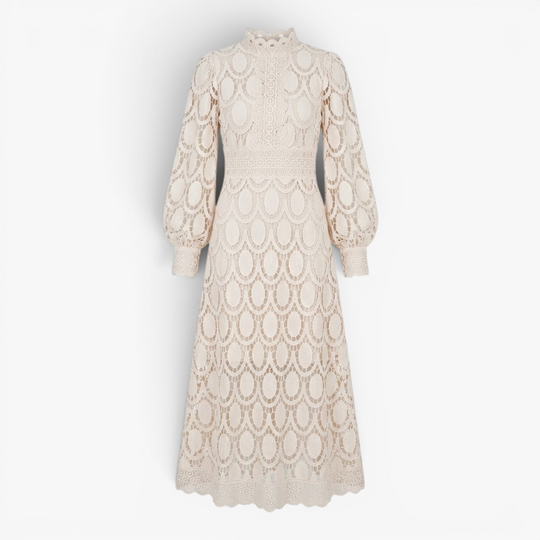 Women’s Lace Midi Dress with Elegant A Line Silhouette