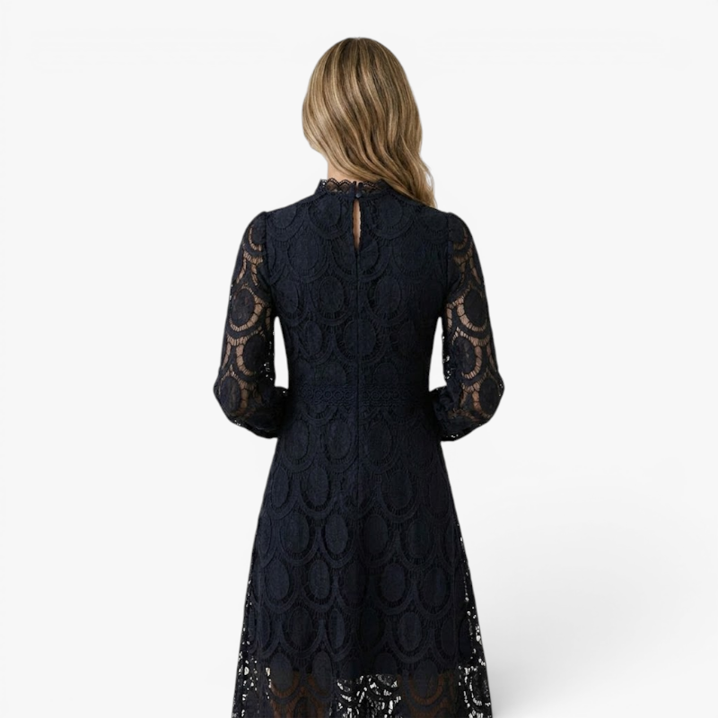 Women’s Lace Midi Dress with Elegant A Line Silhouette