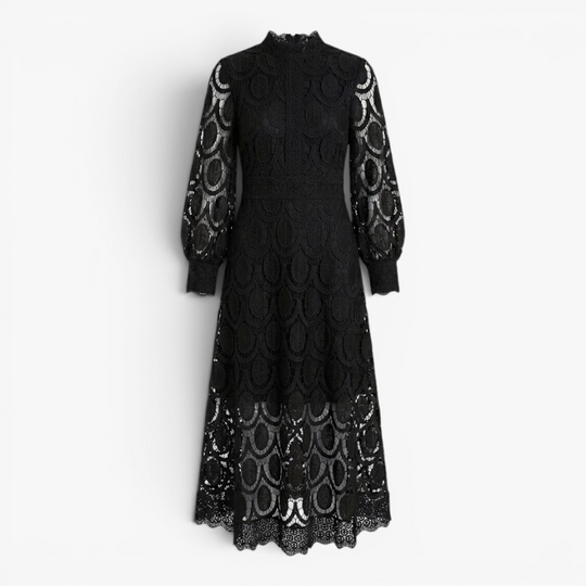 Women’s Lace Midi Dress with Elegant A Line Silhouette