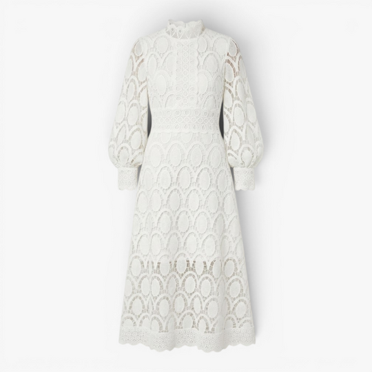 Women’s Lace Midi Dress with Elegant A Line Silhouette