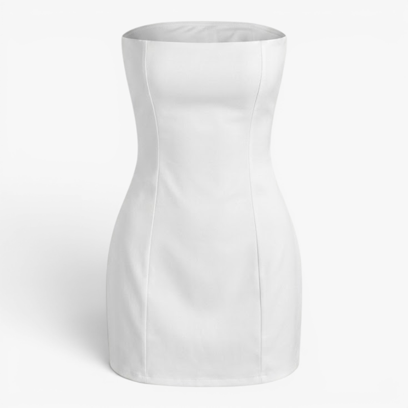 Women’s Strapless Mini Dress with Structured A Line Fit
