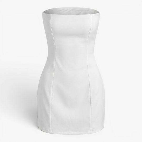 Women’s Strapless Mini Dress with Structured A Line Fit