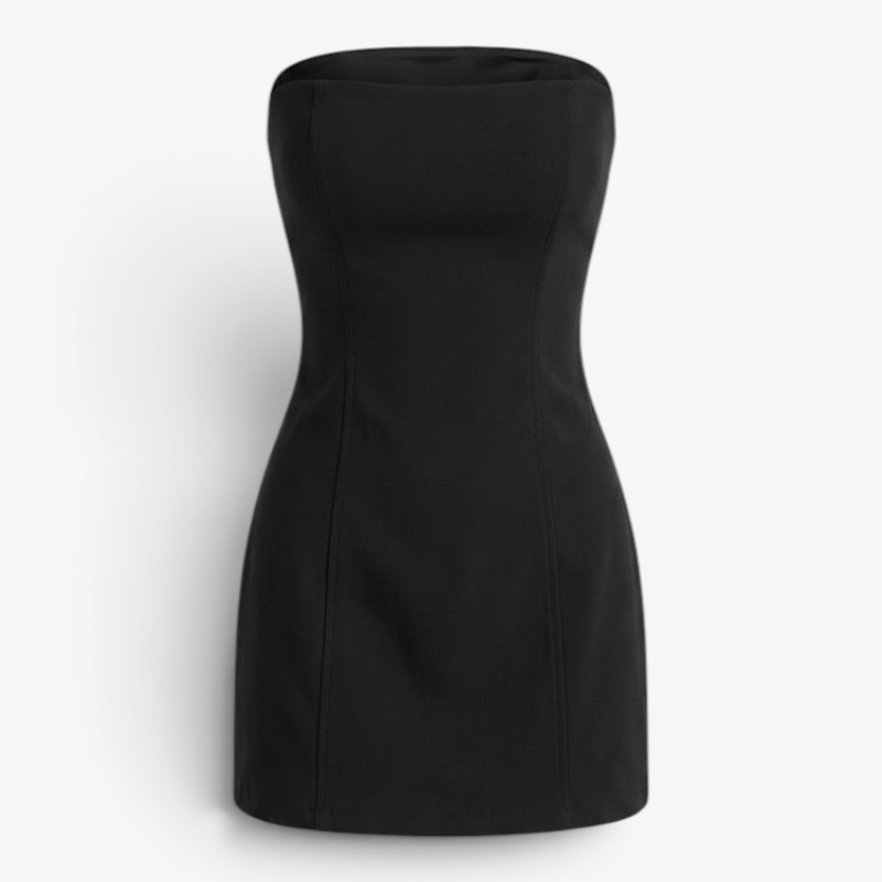 Women’s Strapless Mini Dress with Structured A Line Fit