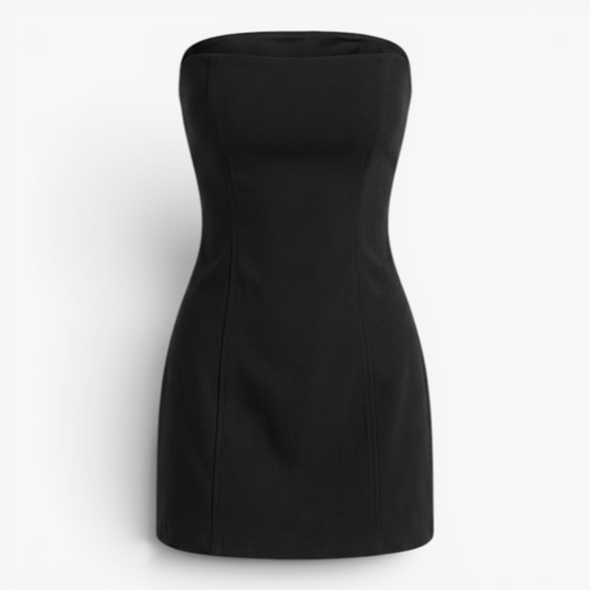 Women’s Strapless Mini Dress with Structured A Line Fit