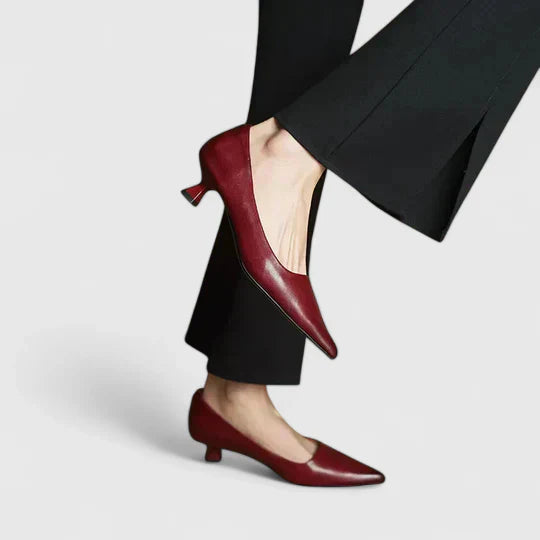 Women's Elegant Pointed-Toe Kitten Heel Pumps