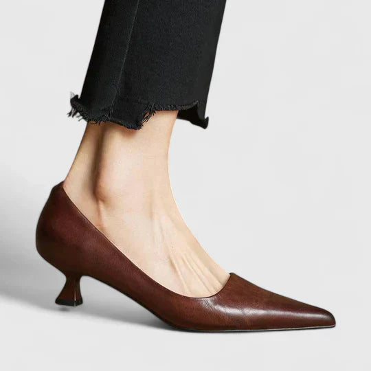 Women's Elegant Pointed-Toe Kitten Heel Pumps