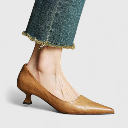 Women's Elegant Pointed-Toe Kitten Heel Pumps