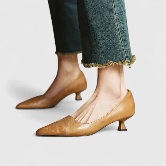 Women's Elegant Pointed-Toe Kitten Heel Pumps