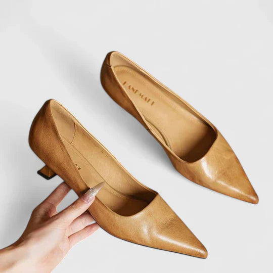 Women's Elegant Pointed-Toe Kitten Heel Pumps
