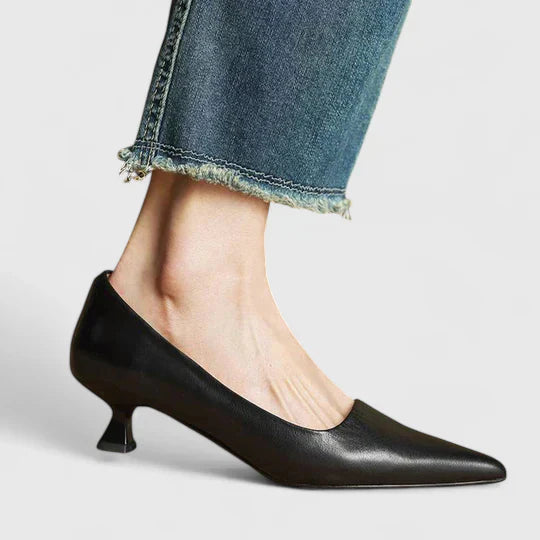 Women's Elegant Pointed-Toe Kitten Heel Pumps