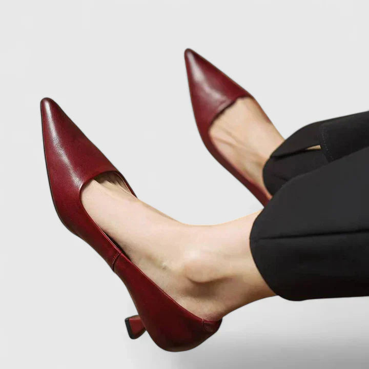 Women's Elegant Pointed-Toe Kitten Heel Pumps