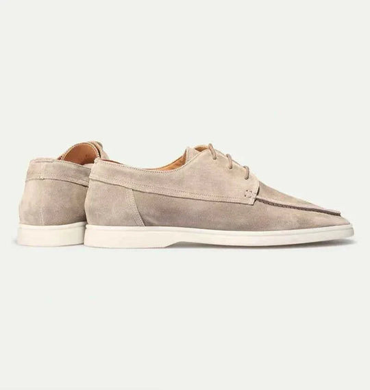Men's Suede Lace-Up Casual Moc Toe Loafers