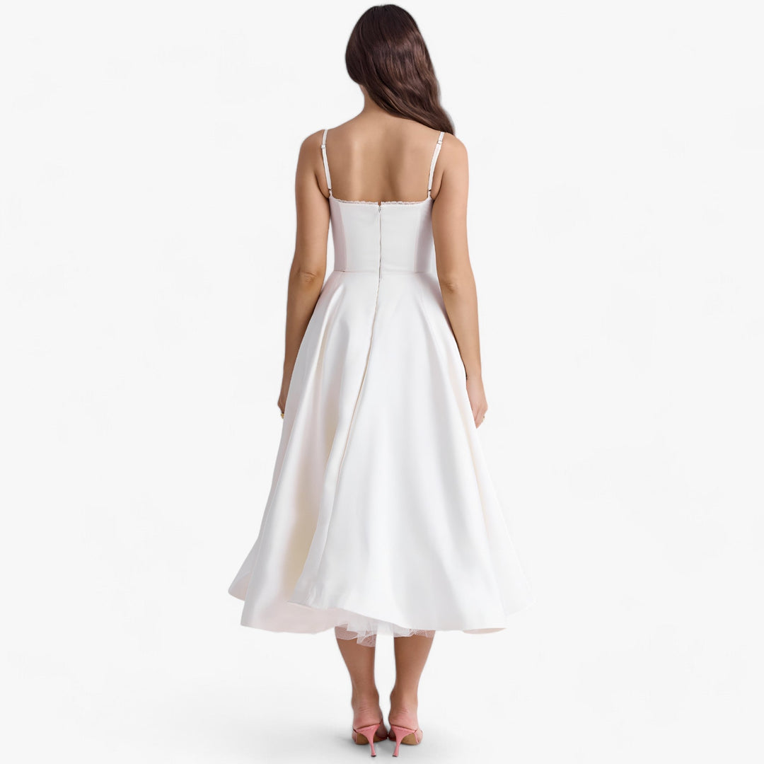 Women's Romantic Corset Midi Occasion Dress