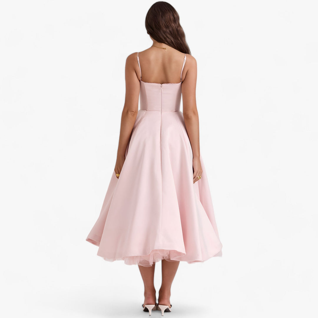 Women's Romantic Corset Midi Occasion Dress