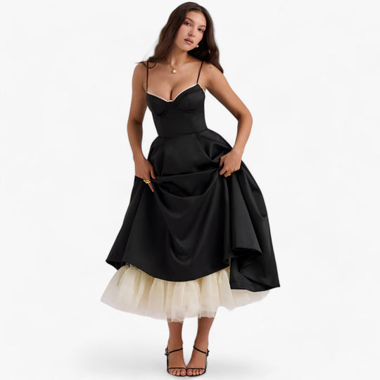 Women's Romantic Corset Midi Occasion Dress