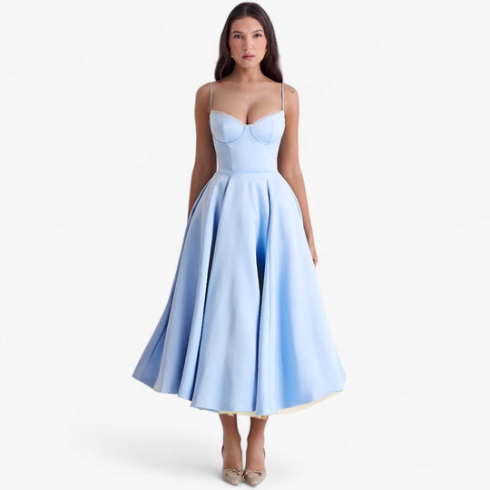 Women's Romantic Corset Midi Occasion Dress
