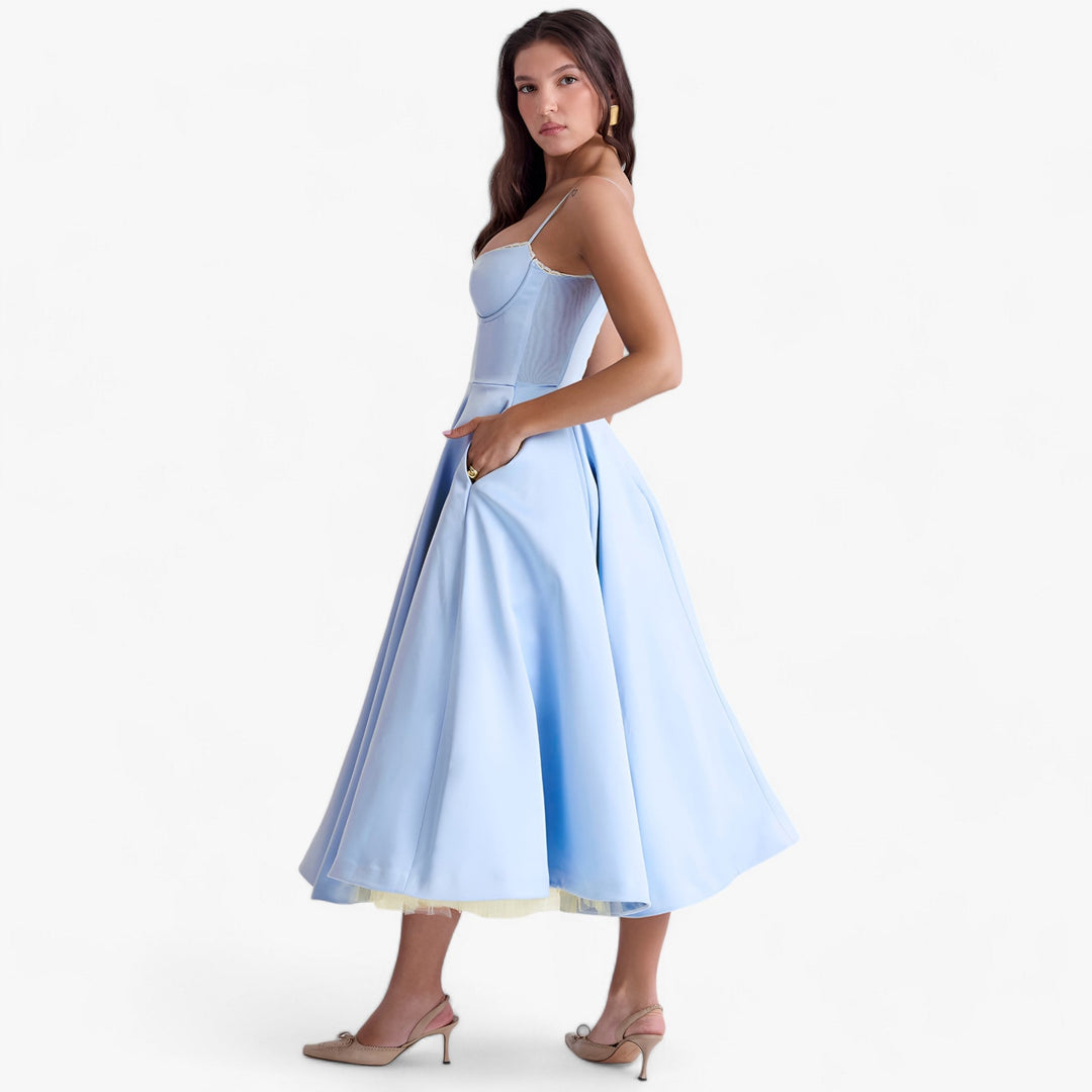 Women's Romantic Corset Midi Occasion Dress
