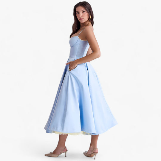 Women's Romantic Corset Midi Occasion Dress