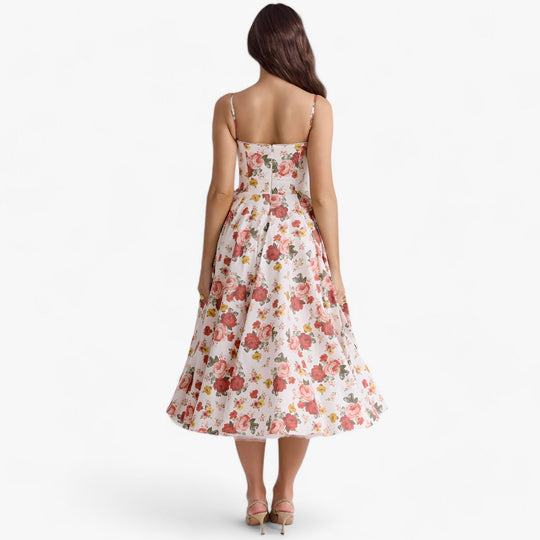 Women's Romantic Corset Midi Occasion Dress