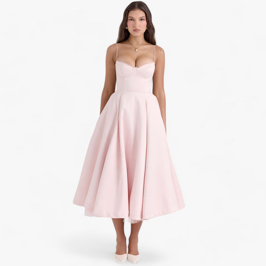 Women's Romantic Corset Midi Occasion Dress