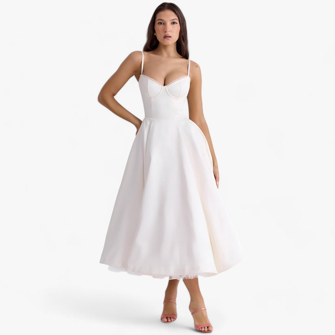 Women's Romantic Corset Midi Occasion Dress