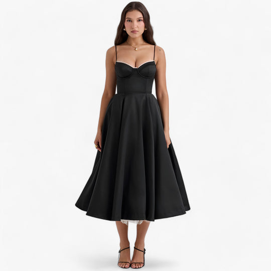 Women's Romantic Corset Midi Occasion Dress