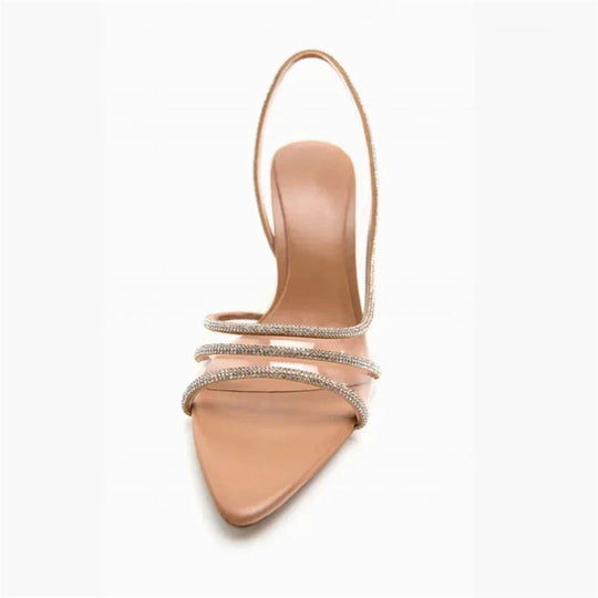 Women's Crystal Strap Slingback Stiletto Heels