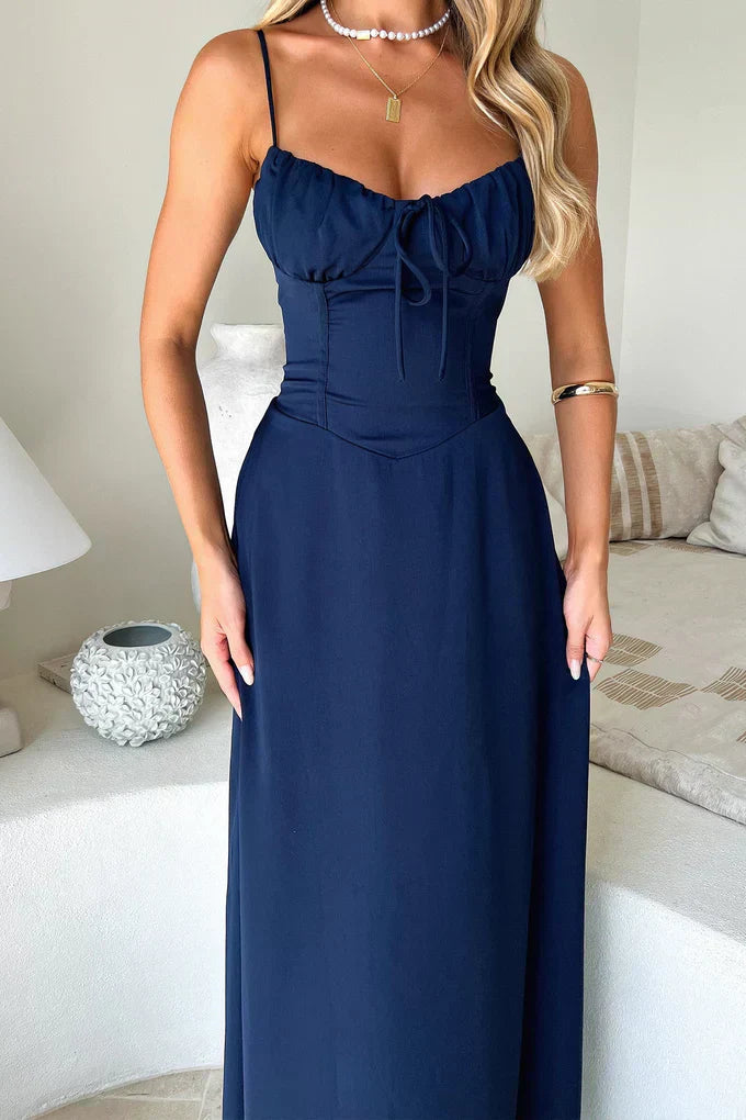 Women's Sweetheart Tie Front Maxi Dress