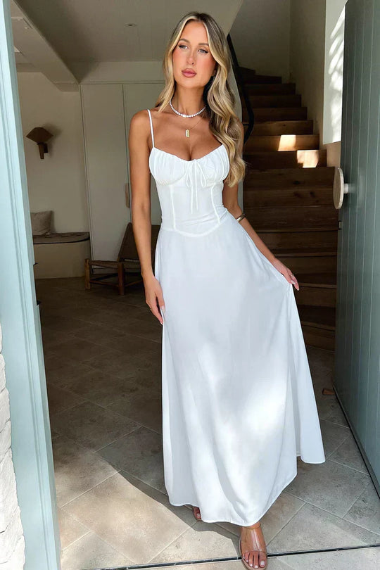 Women's Sweetheart Tie Front Maxi Dress