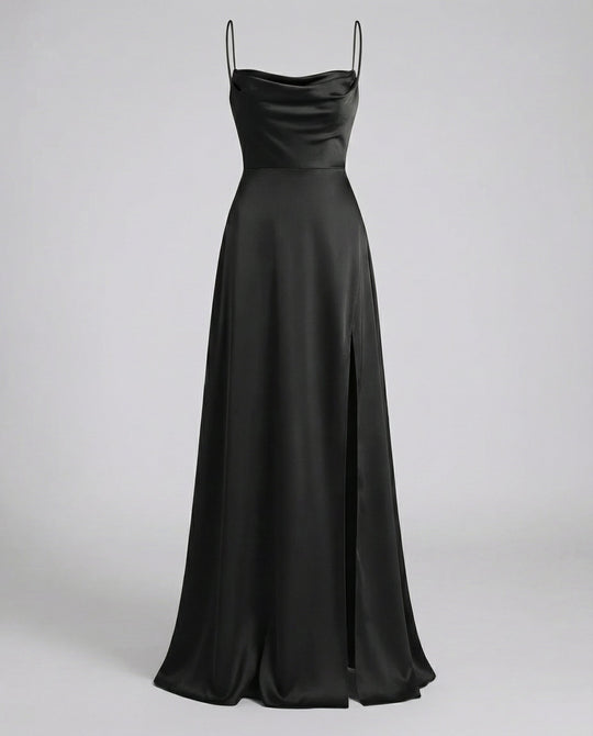 Women's Satin Cowl Neck Evening Maxi Dress