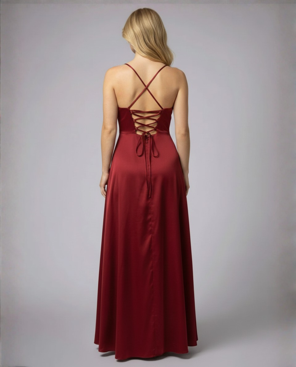 Women's Satin Cowl Neck Evening Maxi Dress