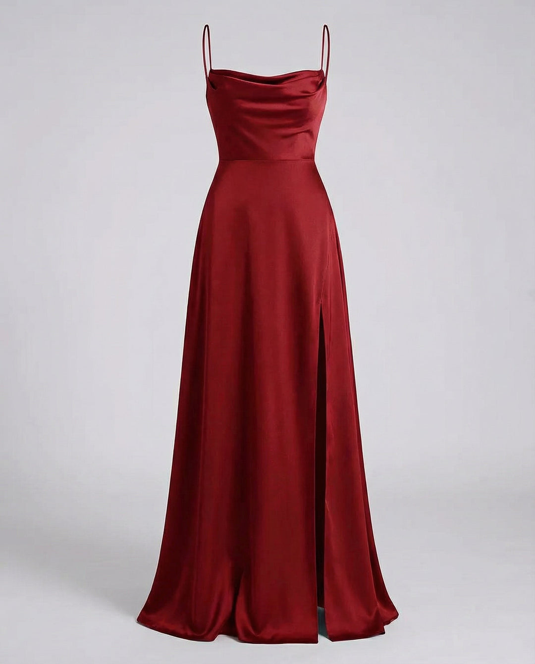 Women's Satin Cowl Neck Evening Maxi Dress