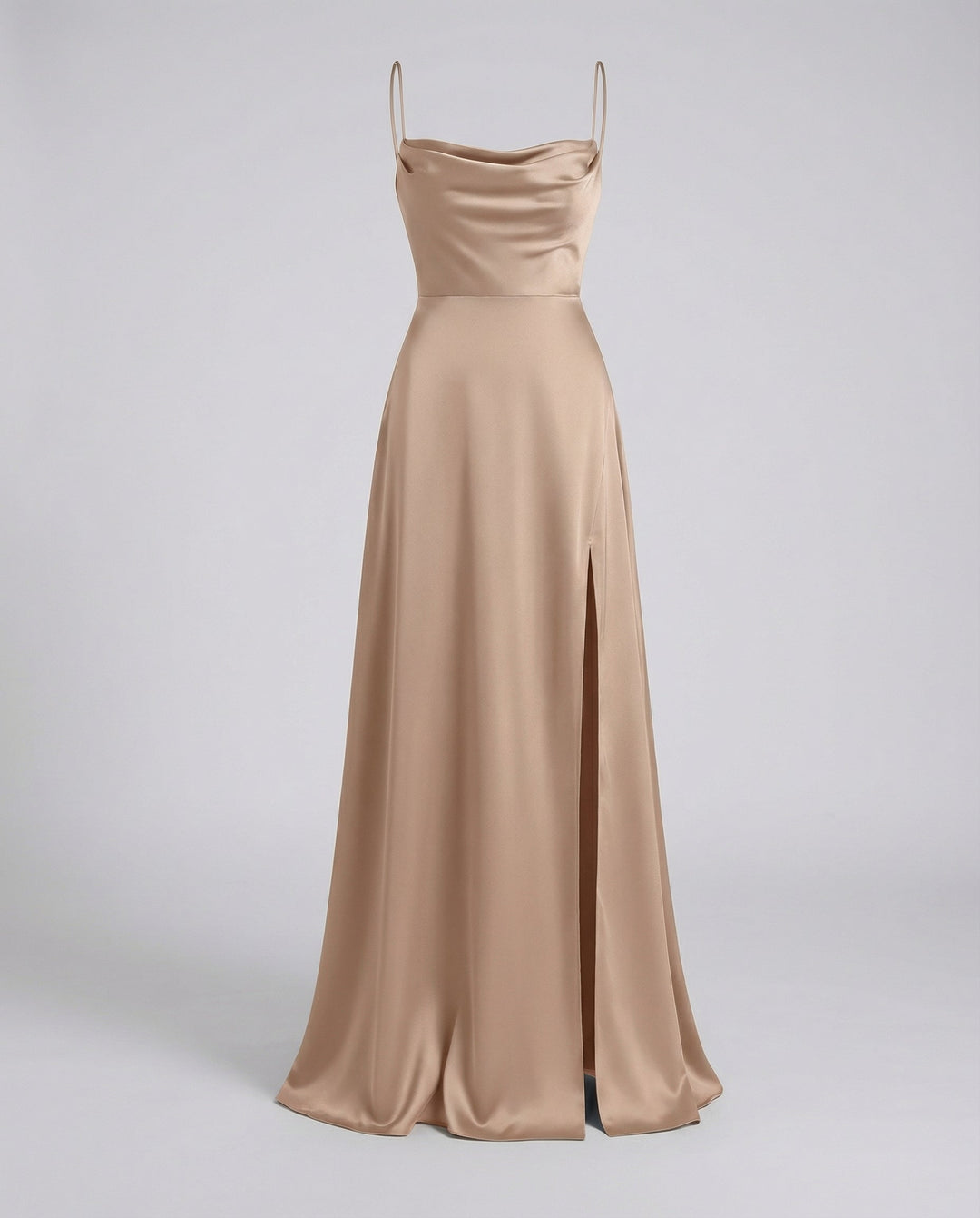 Women's Satin Cowl Neck Evening Maxi Dress