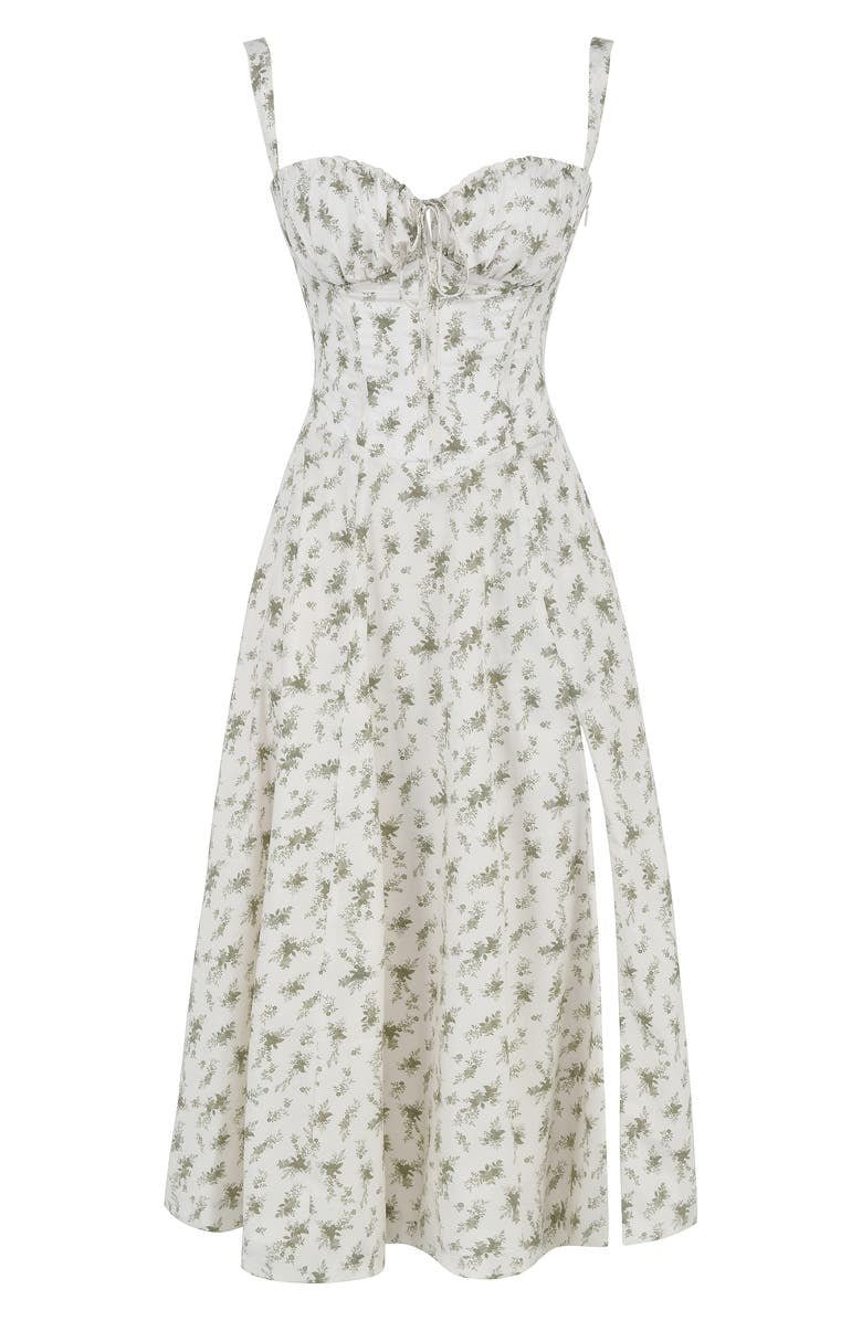 Women's Ruched Bust Midi Dress with Adjustable Front Tie
